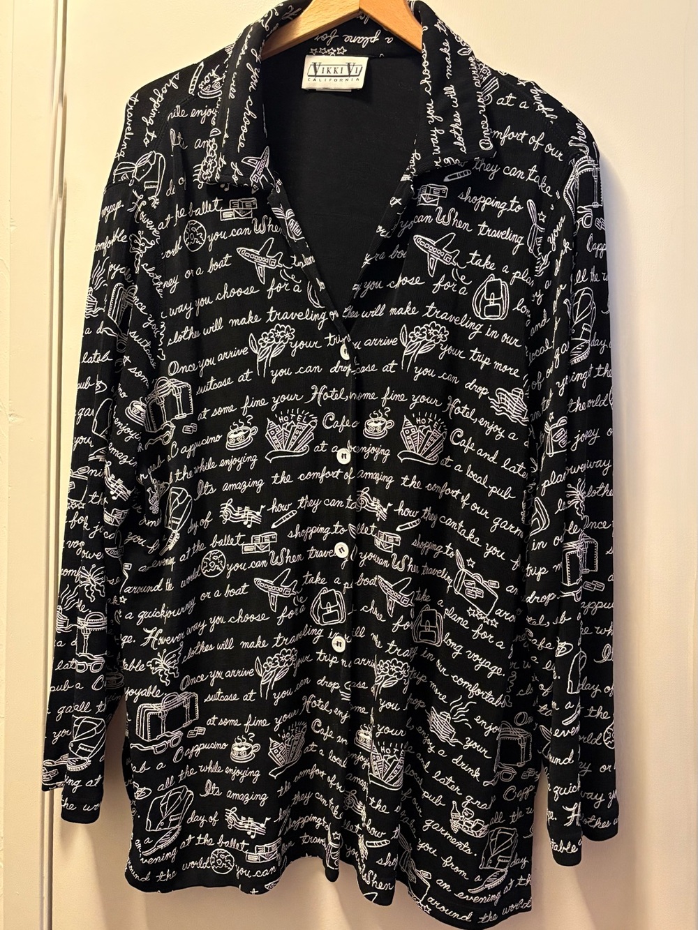 READ this travel blouse tunic top shirt jacket —  wrinkle free 1x FUN